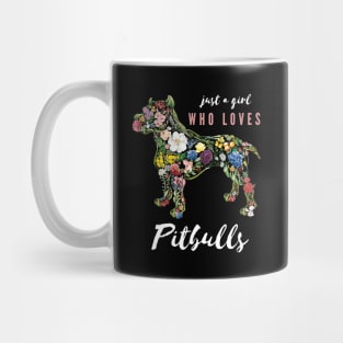 Just A Girl Who Lover Pitbull Cover Flower Costume Mug